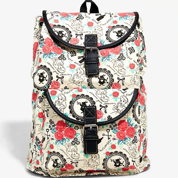 Disney Handbags - Disney Alice roses allover print canvas backpack